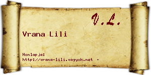 Vrana Lili névjegykártya